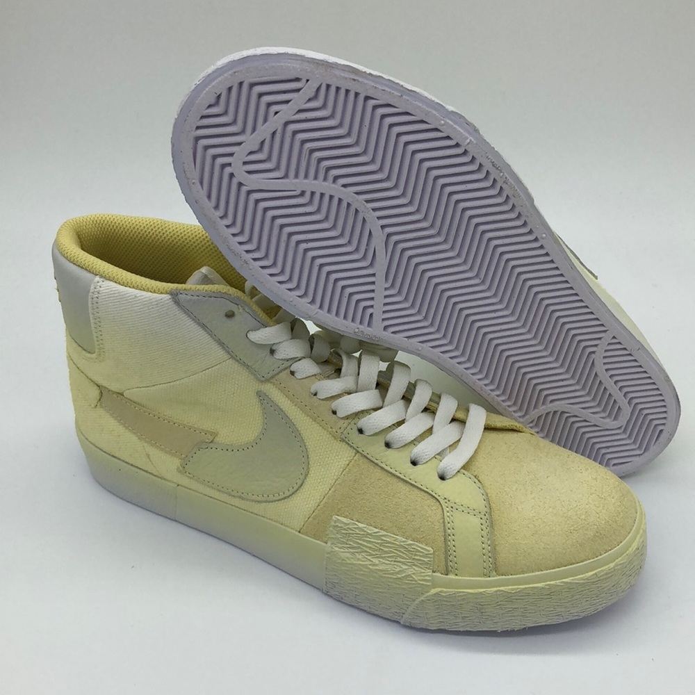 MEN'S NIKE SB ZOOM BLAZER MID PREMIUM DR9087-700 LEMON WASH / WHITE - Picture 1 of 5